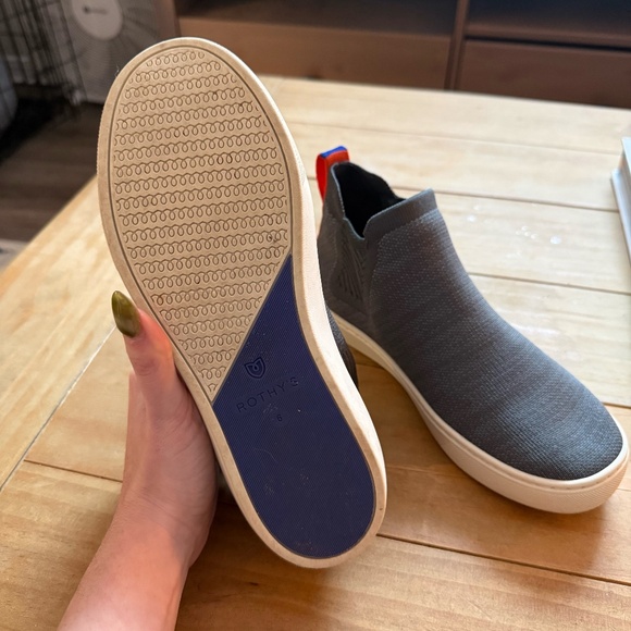 Rothy's 'The Chelsea Slip On Gray Knit' High Top Sneakers - Picture 3 of 3